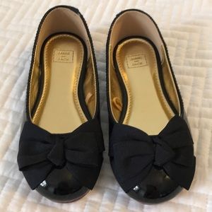 Janie & Jack Black Patent Leather Bow Flats